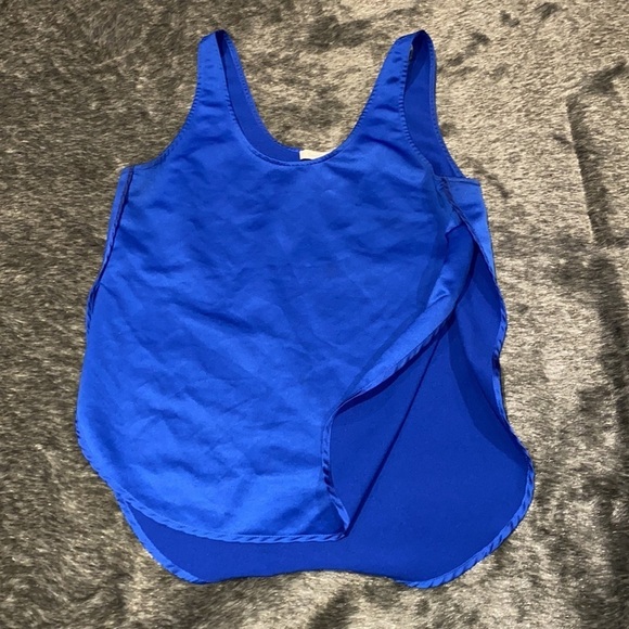 Costa Blanca Royal  Blue slit sides sleeveless blouse Sz L - Picture 9 of 11